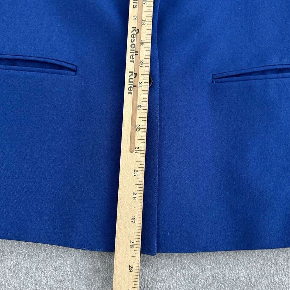 Vintage Christian Dior Wool Slouchy Blazer 8 Cobalt Blue Statement Bold Colorful